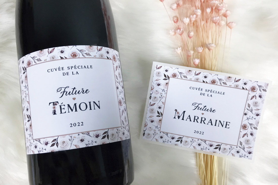 Étiquette personnalisable pour bouteille vin ou de champagne